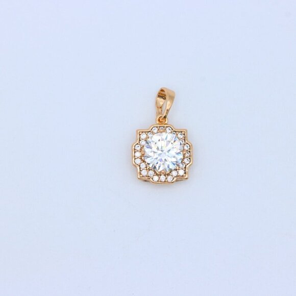 "White Sparkling Round-Cut Pendant in Rose Gold, XPPT1632 - Picture 11 of 13